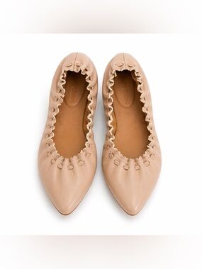 SEE BY CHLOÉ Jane Point Ballet Flats Leather Scalloped 6.5